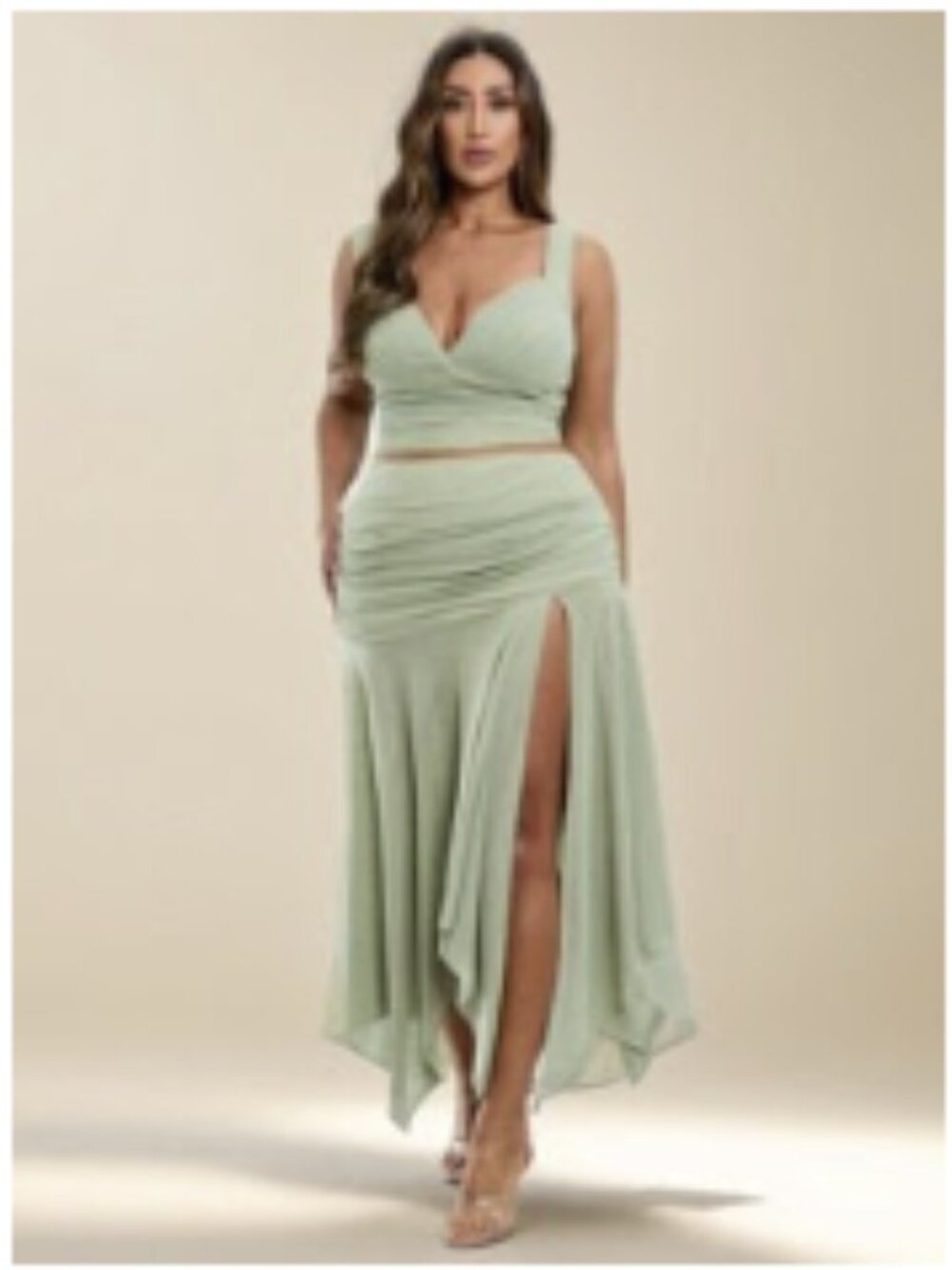 Sage green skirt and tank set